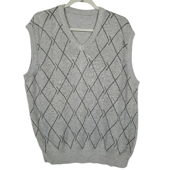 Gray diamond pattern sweater vest sz XL - Picture 1 of 5